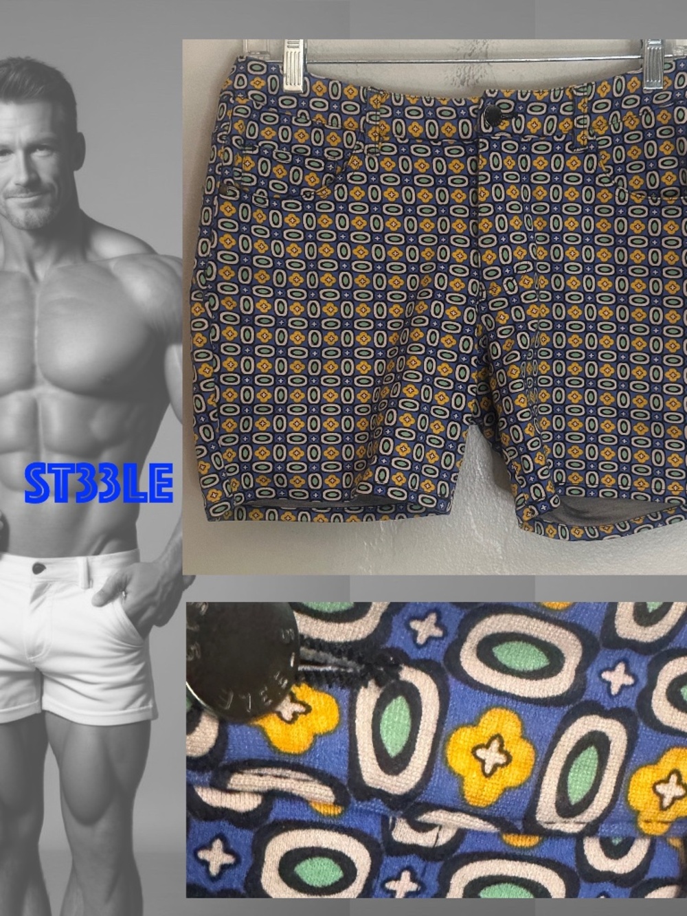 Steele Stretch Shorts 29" waist 6" inseam Gently worn 76% rayon/19% polyester
